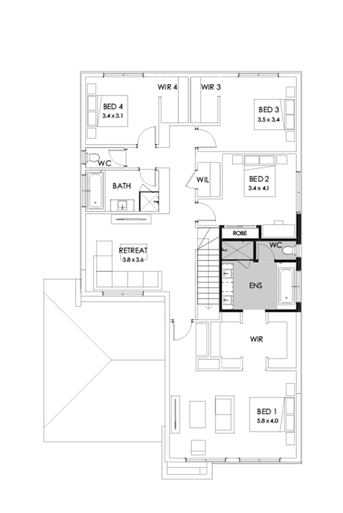 36 First Floor Floorplan (Bath to ensuite)