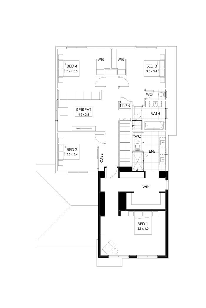 39 First Floor Floorplan (Alternate bed 1 )