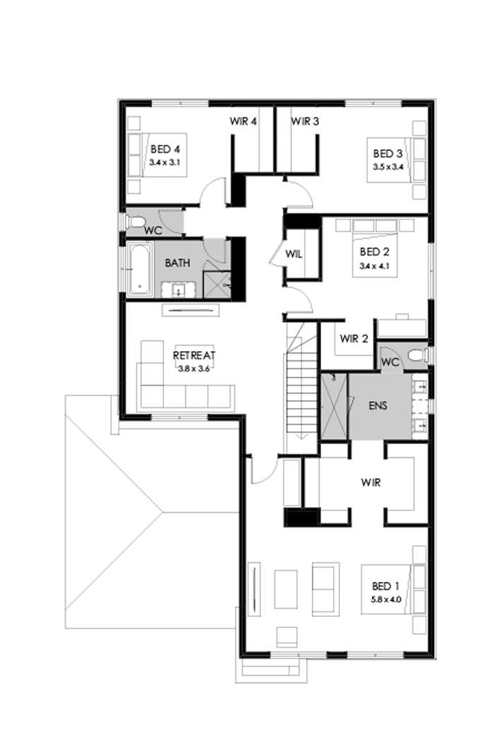 36 First Floor Floorplan (Alternate kitchen)