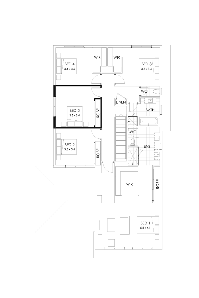 39 First Floor Floorplan (5th bedroom)