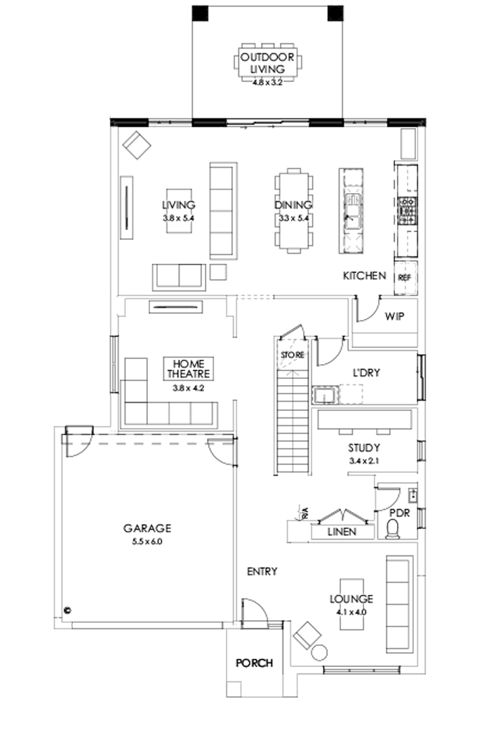 36 Ground Floor Floorplan (Outdoor living)