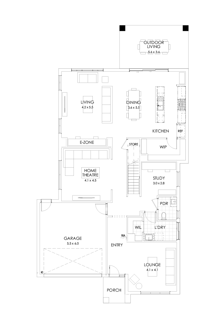 39 Ground Floor Floorplan (Outdoor living)