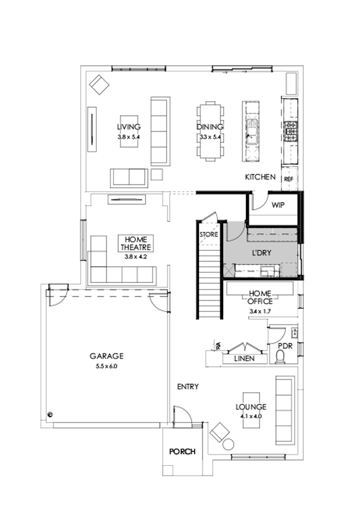 36 Ground Floor Floorplan (Grand laundry)