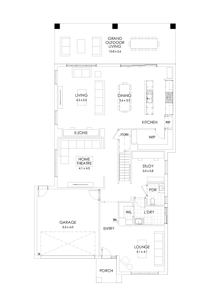 39 Ground Floor Floorplan (Grand outdoor living)