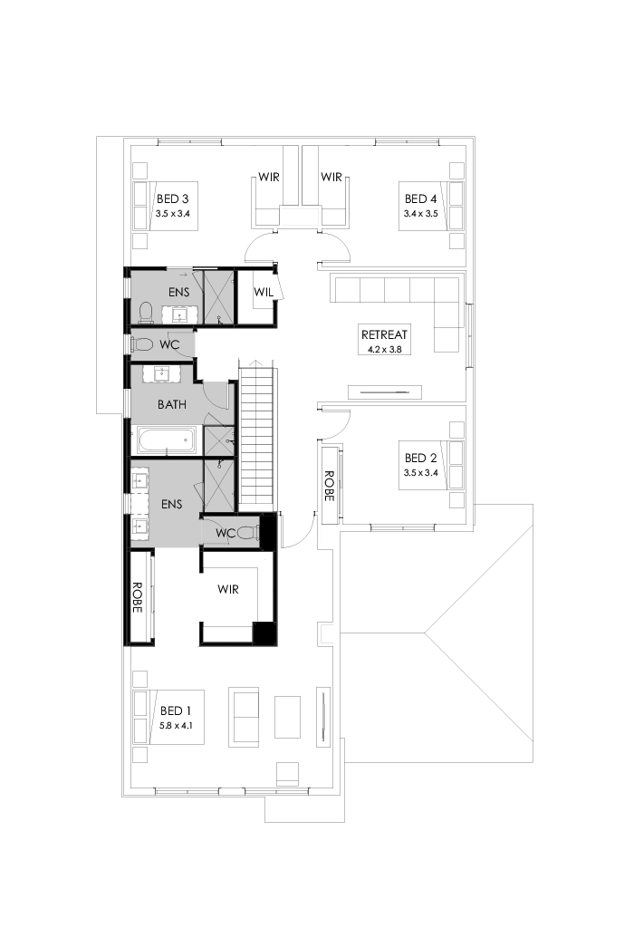 39 Ground Floor Floorplan (Additional ensuite - Flipped)