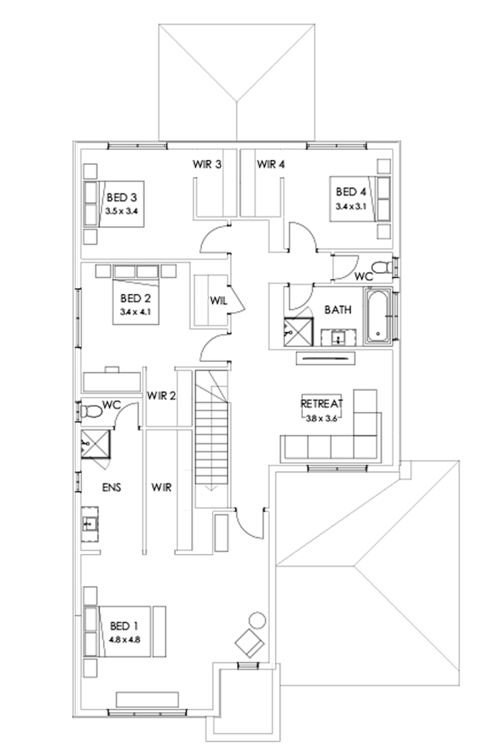 36 First Floor Floorplan (Outdoor living - Flipped)