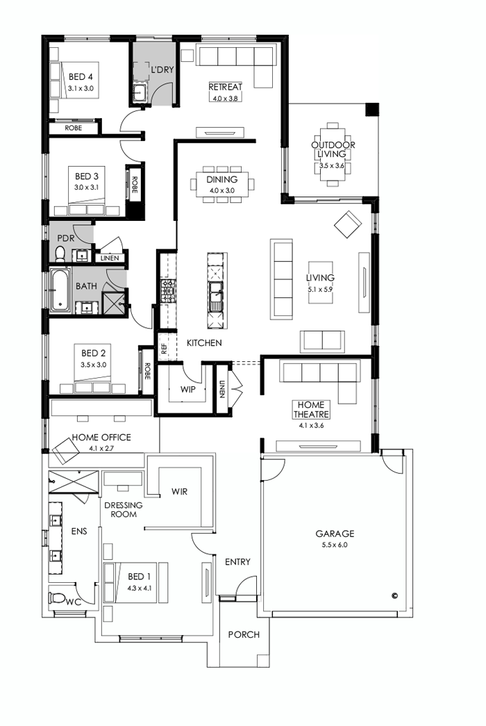 32  Floor Floorplan (Rear flip - Flipped)