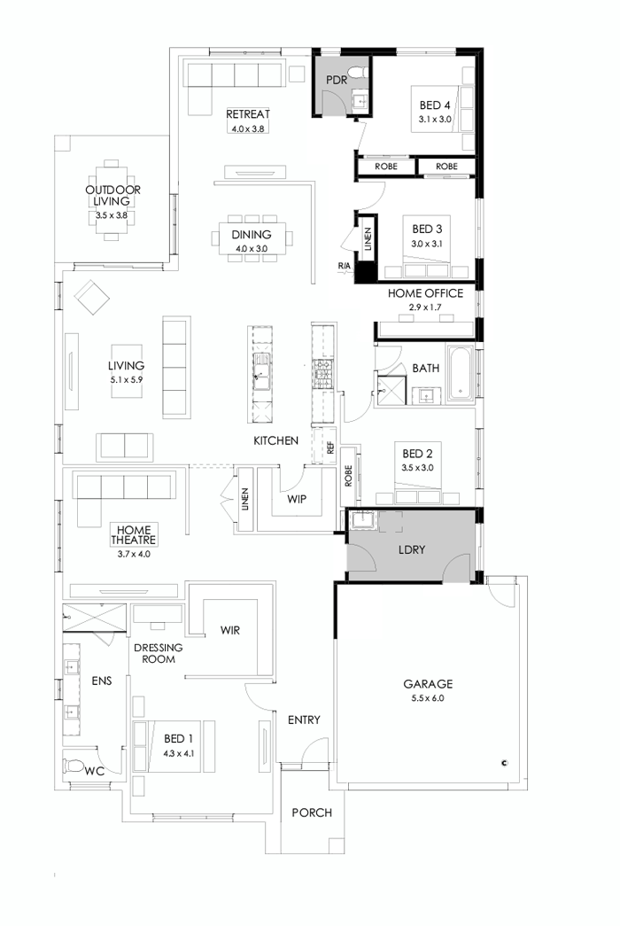 32  Floor Floorplan (Alternate laundry - Flipped)