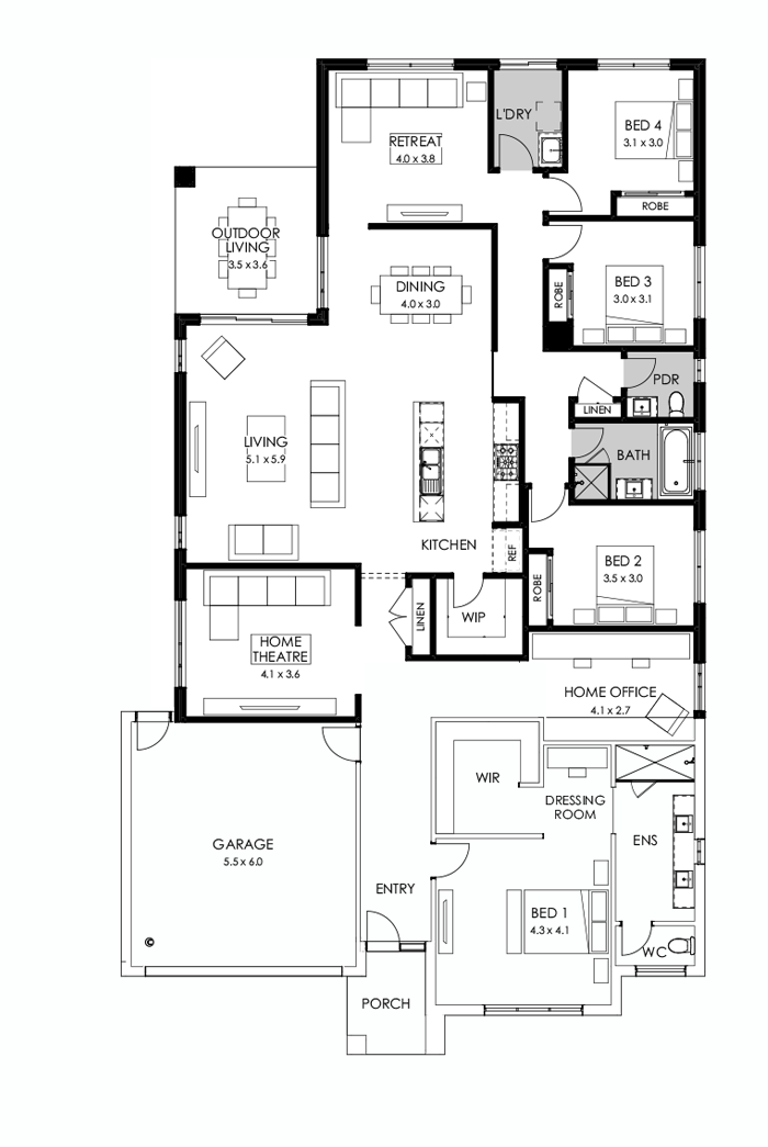 32  Floor Floorplan (Rear flip)