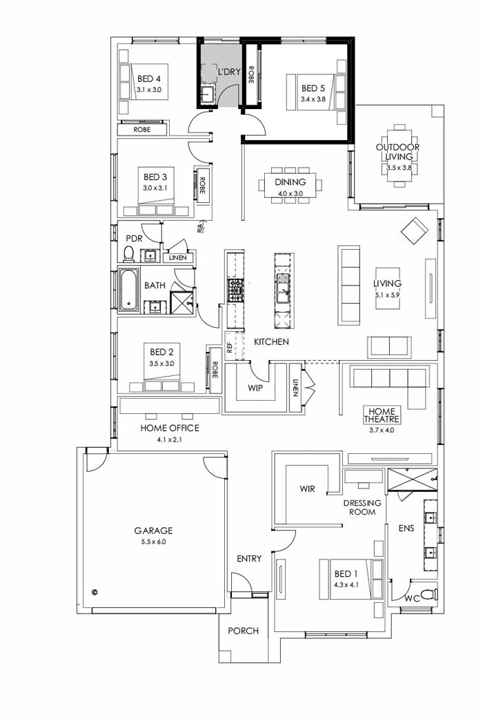 32  Floor Floorplan (5th bedroom)