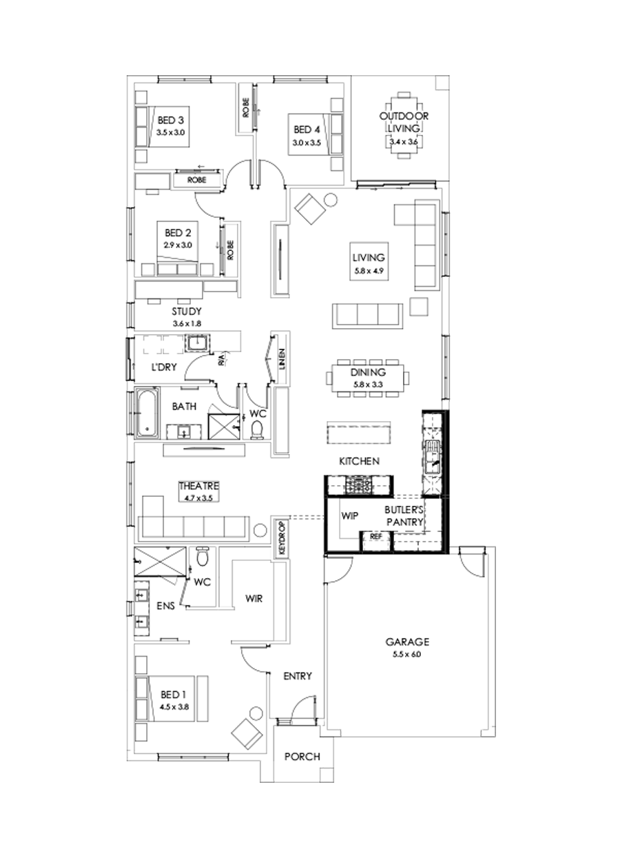 29  Floor Floorplan (Butler's pantry)