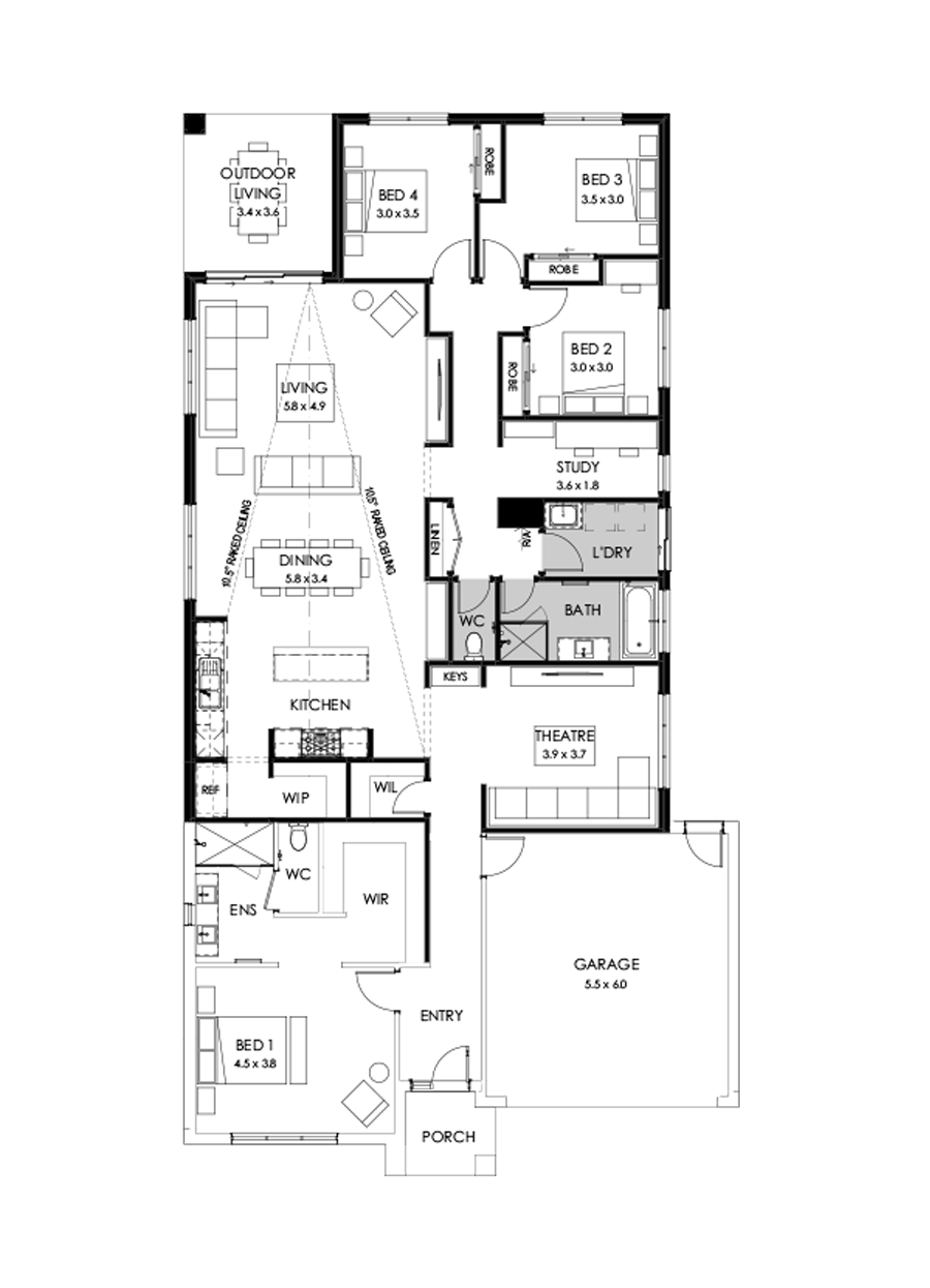 29  Floor Floorplan (Rear flip with raked ceiling 10.5 deg)