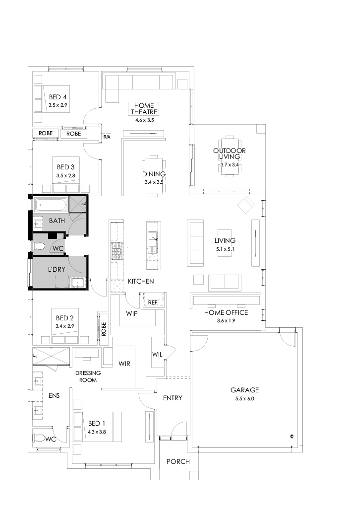 28  Floor Floorplan (Powder room - Flipped)