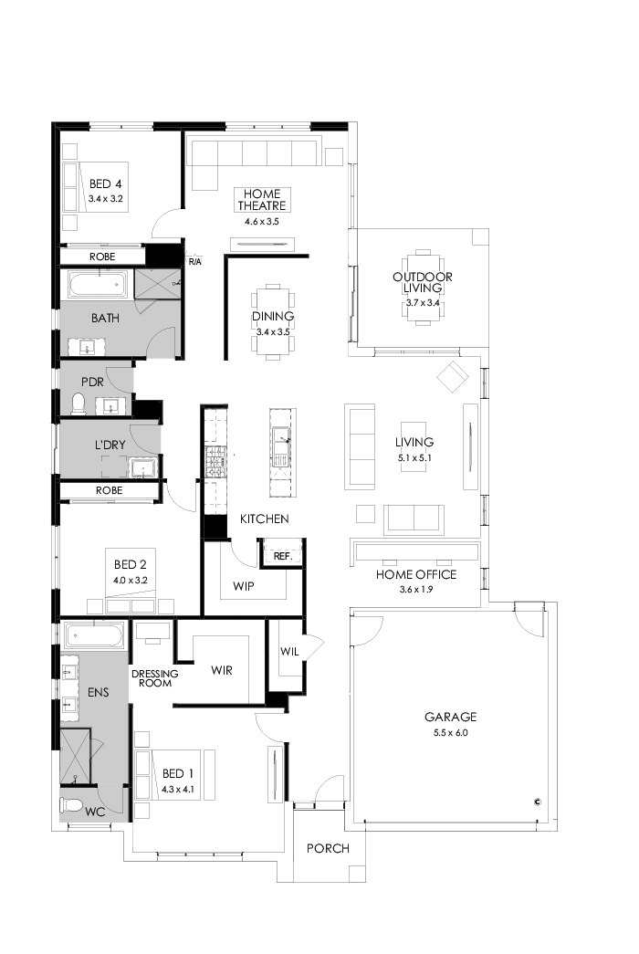 28  Floor Floorplan (Additional ensuite - Flipped)