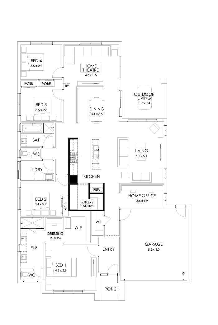 28  Floor Floorplan (Butler's pantry - Included - Flipped)