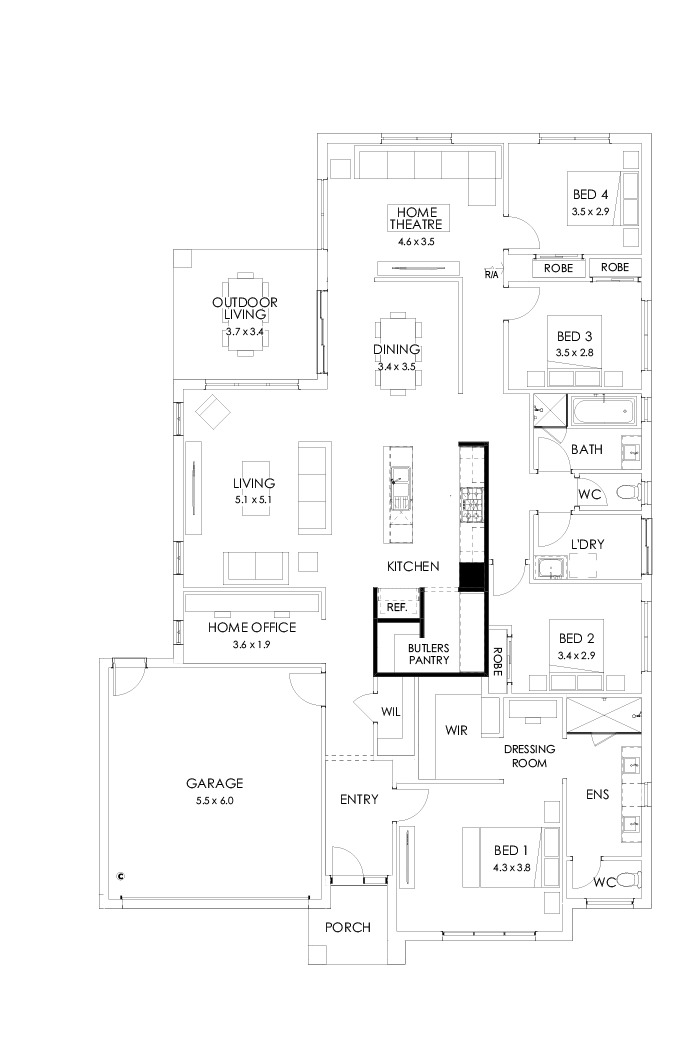 28  Floor Floorplan (Butler's pantry - Included)