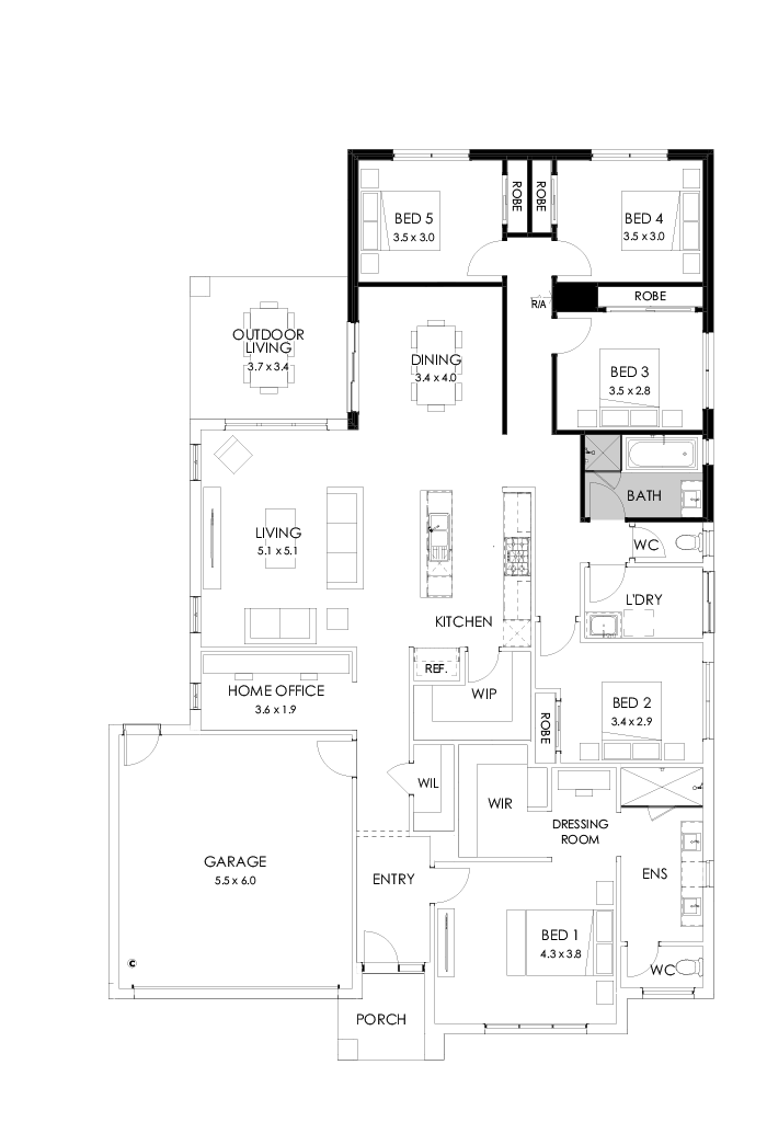 28  Floor Floorplan (5th bedroom)