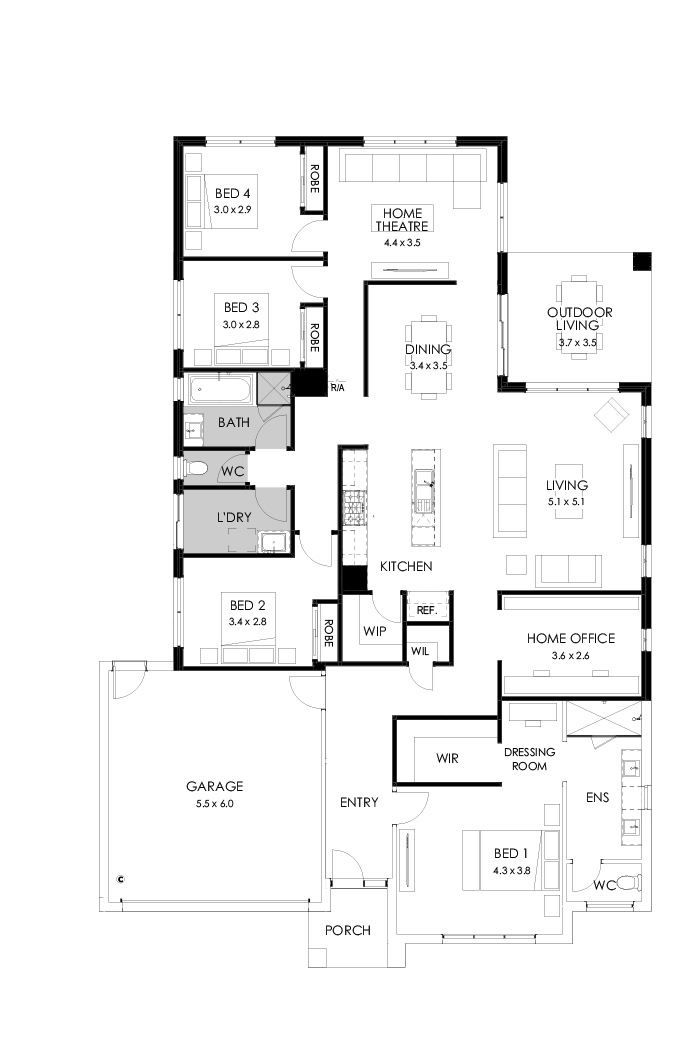 28  Floor Floorplan (Rear flip)