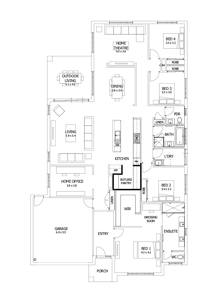 32  Floor Floorplan (Butler's pantry - Included)