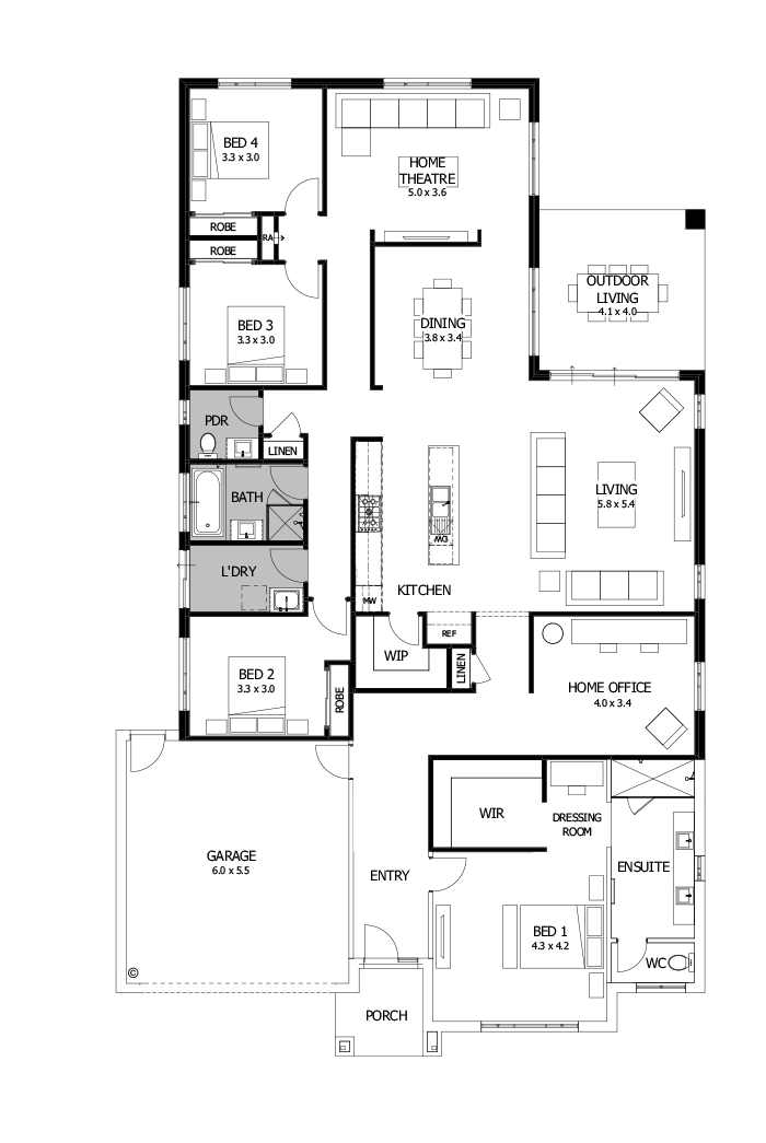 32  Floor Floorplan (Rear flip)