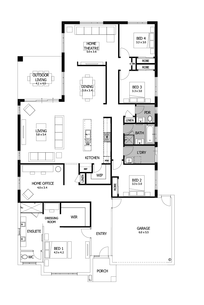 32  Floor Floorplan (Rear flip - Flipped)
