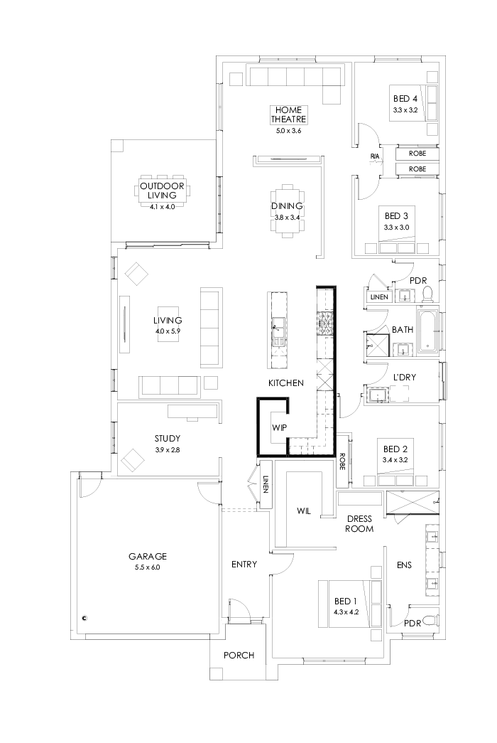 32  Floor Floorplan (Alternate kitchen)