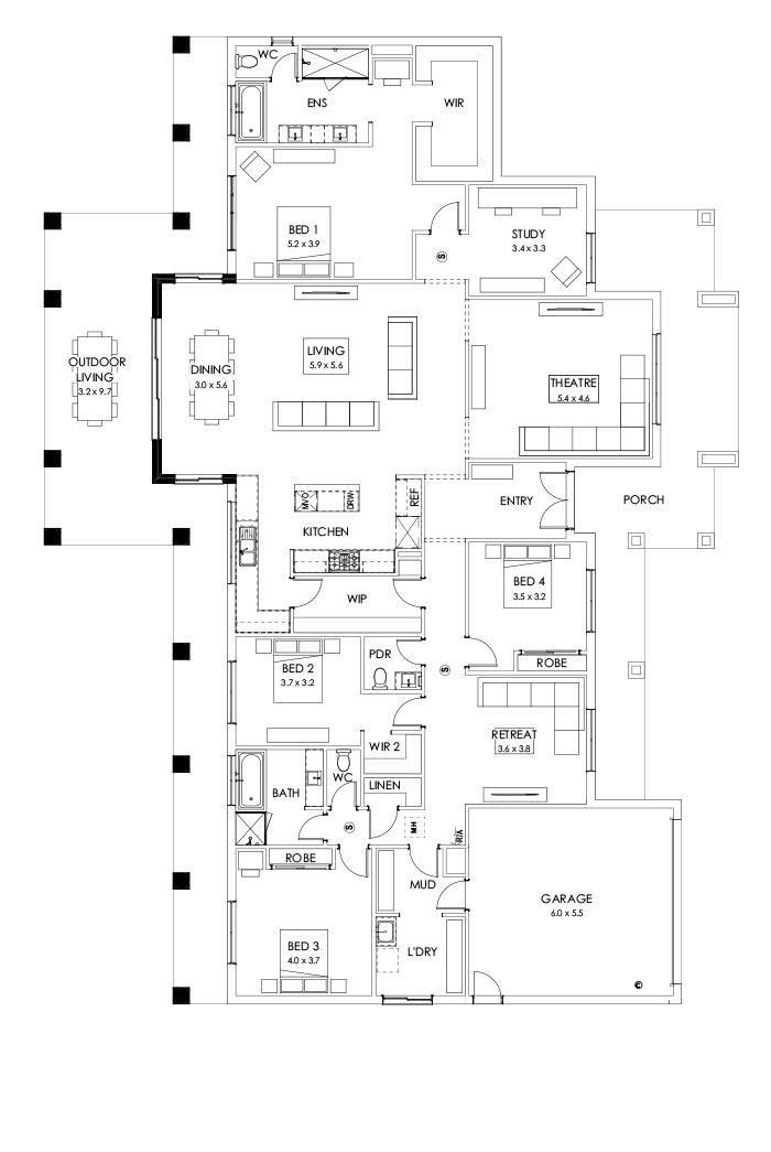 42  Floor Floorplan (Alternate grand outdoor living)