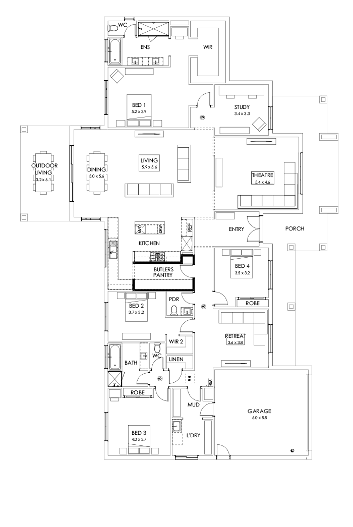 42  Floor Floorplan (Butler's pantry - Included)