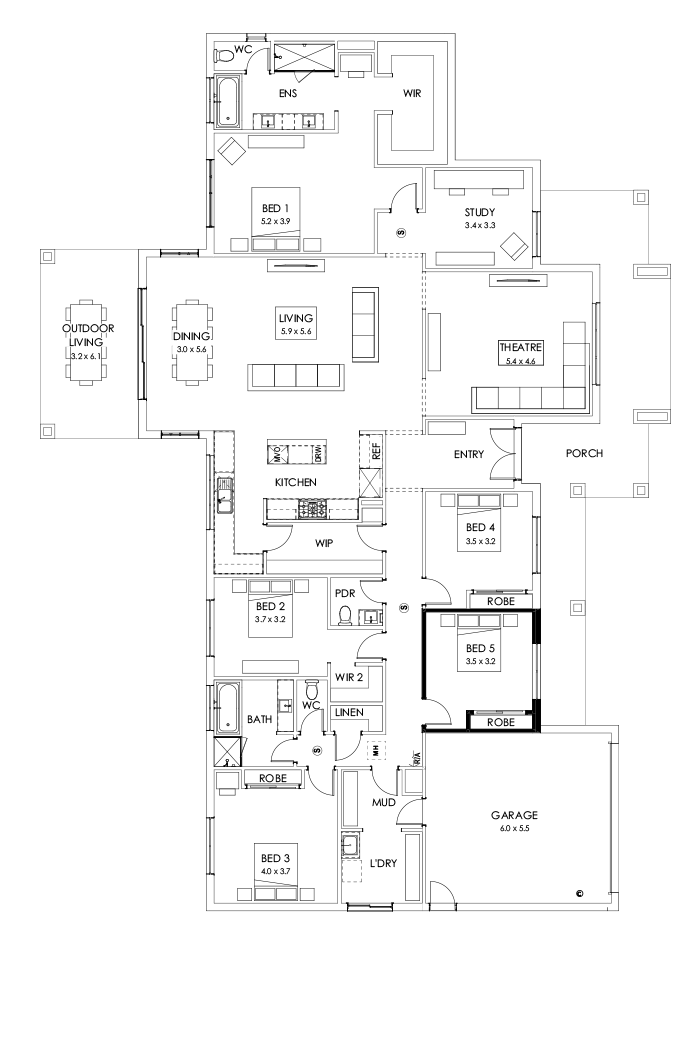 42  Floor Floorplan (5th bedroom)