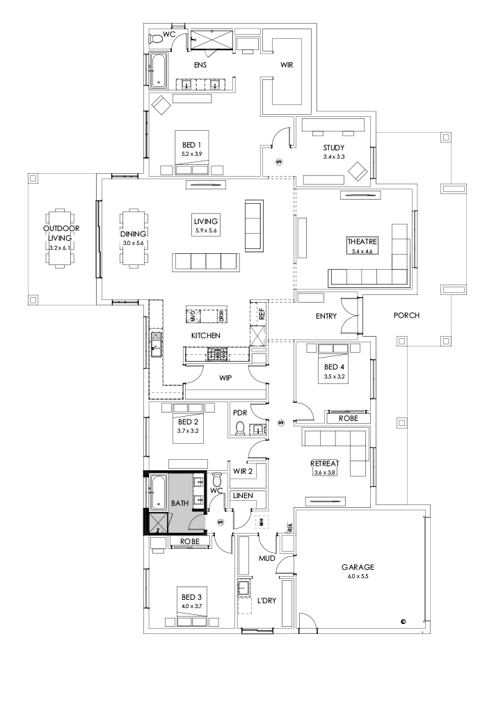 42  Floor Floorplan (Bathroom upgrade)