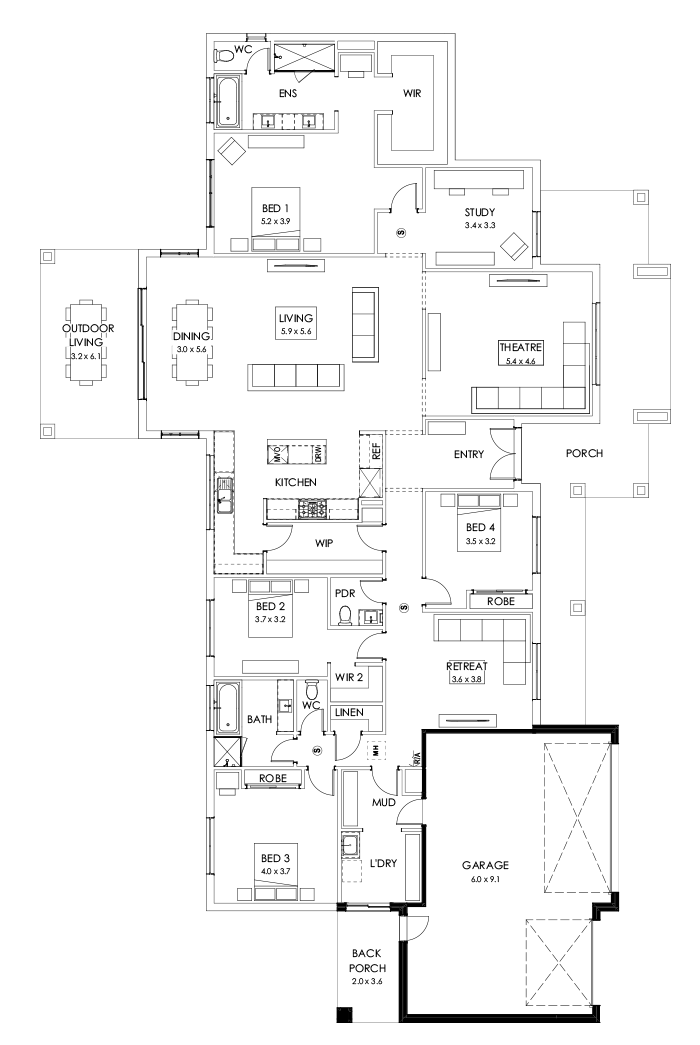 42  Floor Floorplan (Triple garage)