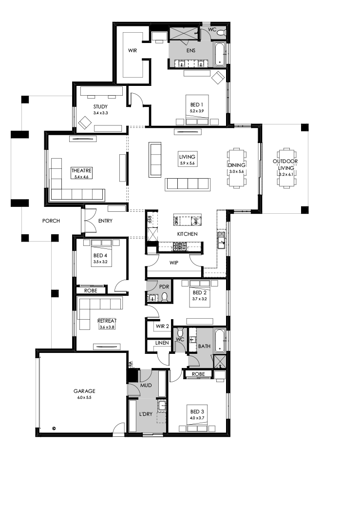 42  Floor Floorplan (Standard - Flipped)