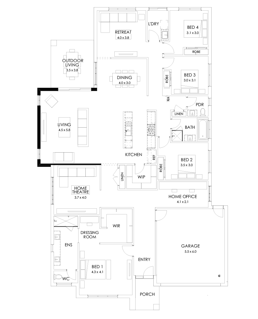 32  Floor Floorplan (Larger living)