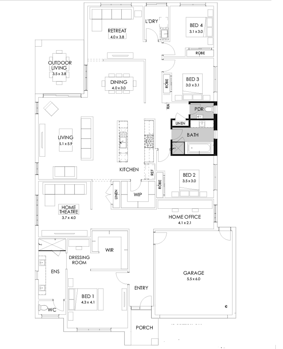 32  Floor Floorplan (Bathroom upgrade)