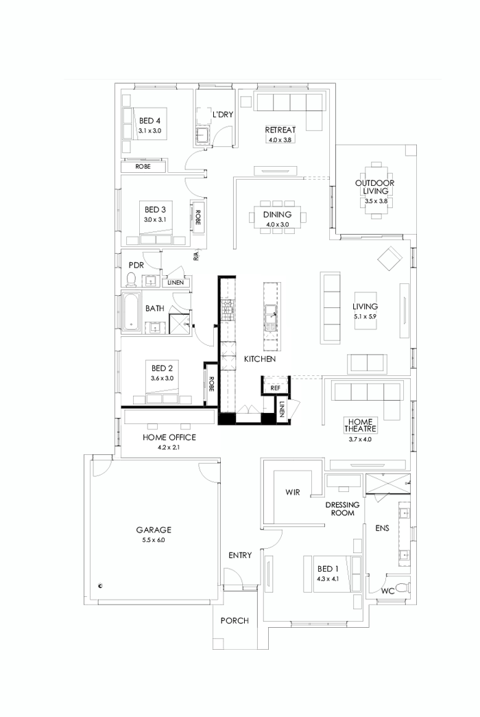 32  Floor Floorplan (Alternate kitchen)