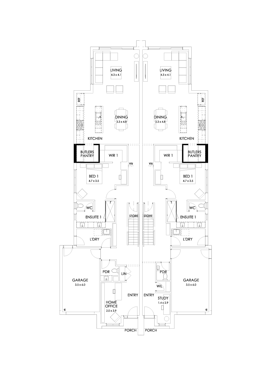 31 & 30 Ground Floor Floorplan (Butler's pantry)