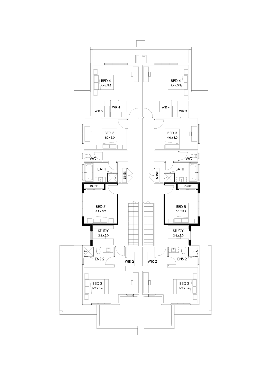 31 & 30 First Floor Floorplan (5th bedroom)