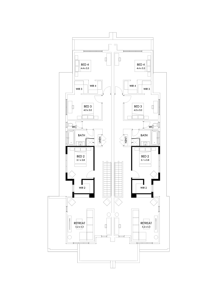 31 & 30 First Floor Floorplan (Retreat to front (first floor))