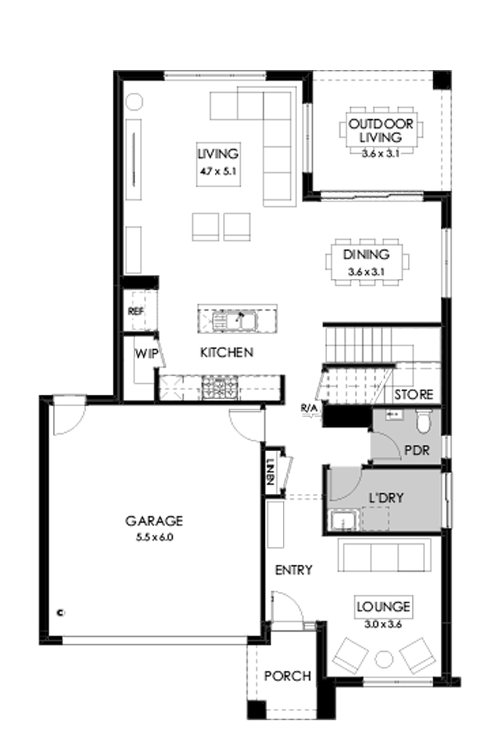 31 Ground Floor Floorplan (Standard  - Flipped)