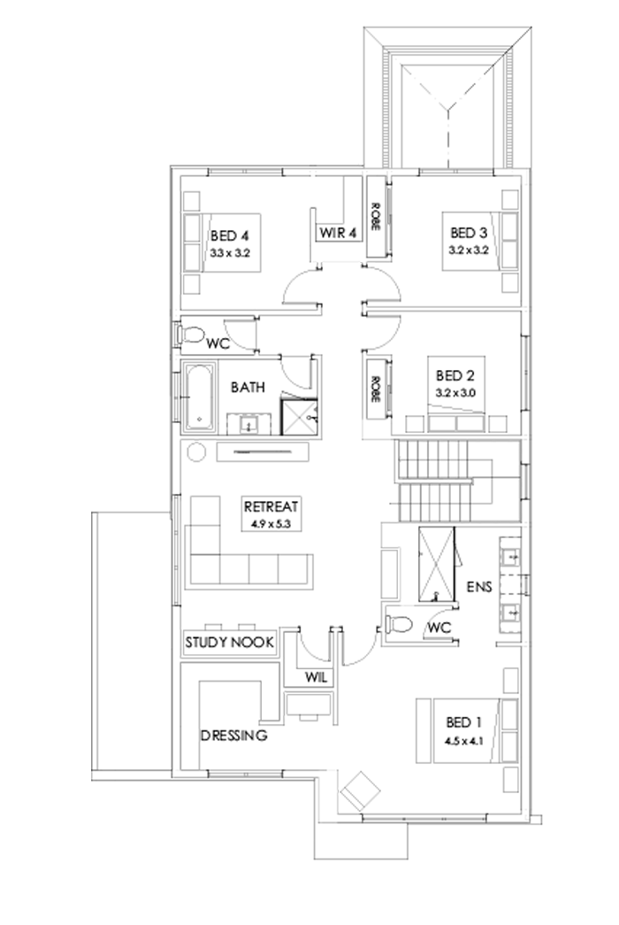31 First Floor Floorplan (Grand outdoor living  - Flipped)