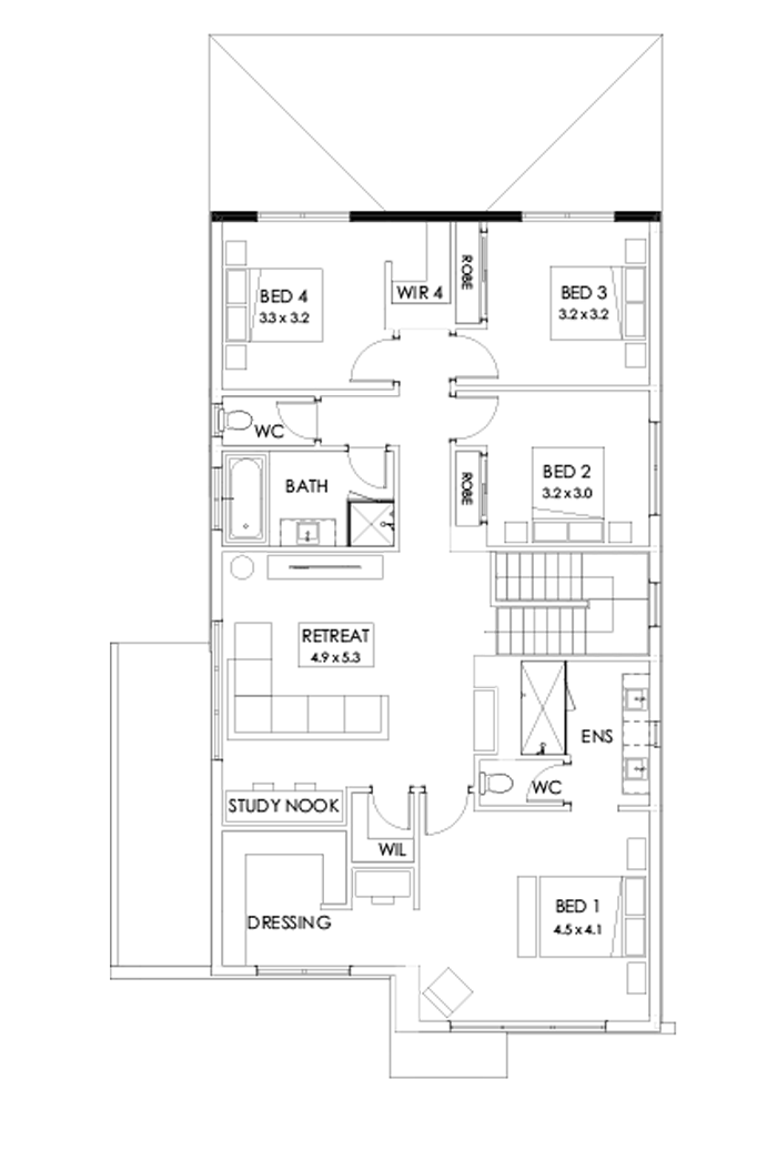 31 First Floor Floorplan (Full width outdoor living - Flipped)
