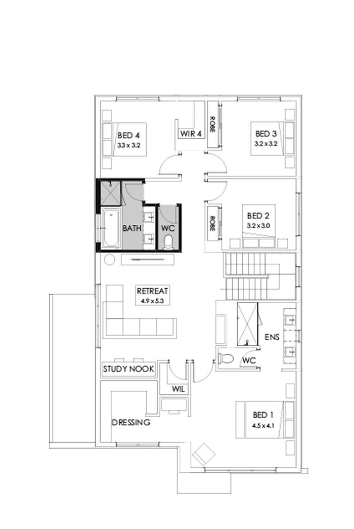 31 First Floor Floorplan (Bathroom upgrade - Flipped)