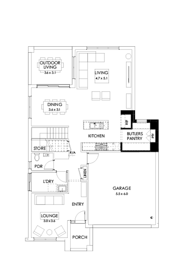 31 Ground Floor Floorplan (Butler's pantry - Included)