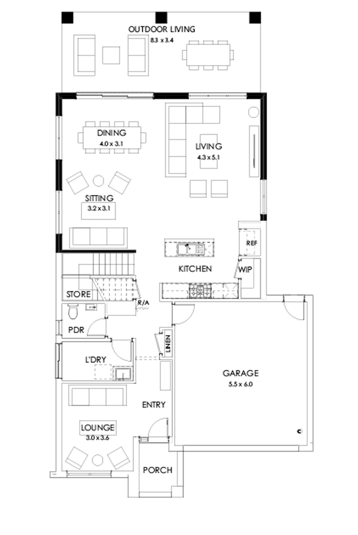 31 Ground Floor Floorplan (Larger living)