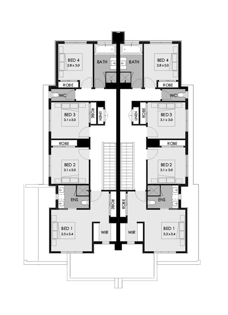Multiple Occupancy Layout Dual Occupancy Floor Plans | Designs, Floor Plans & Prices - Spencer