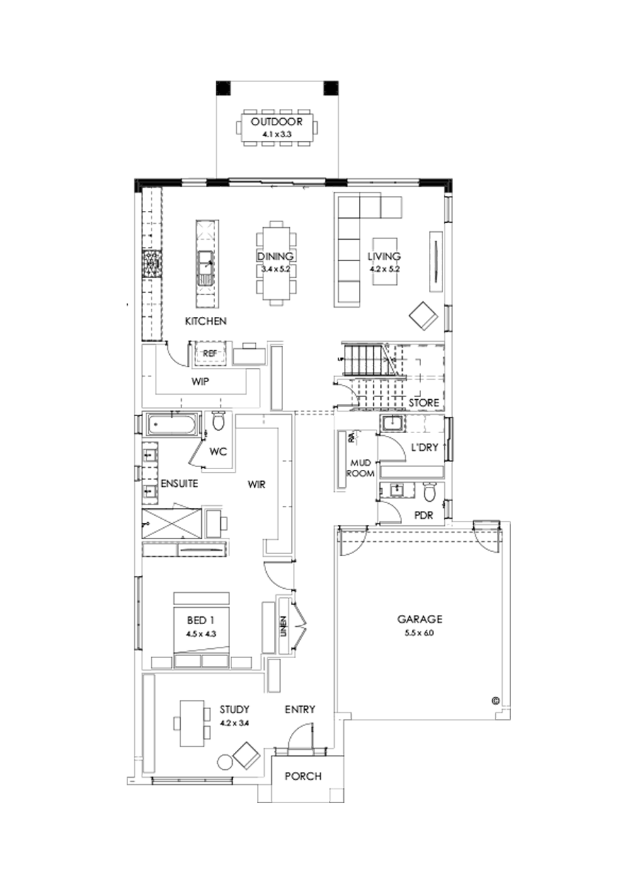 40 Ground Floor Floorplan (Outdoor living)