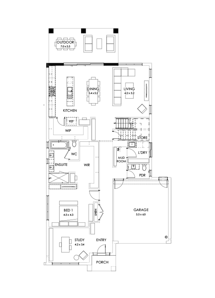 40 Ground Floor Floorplan (Grand outdoor living)