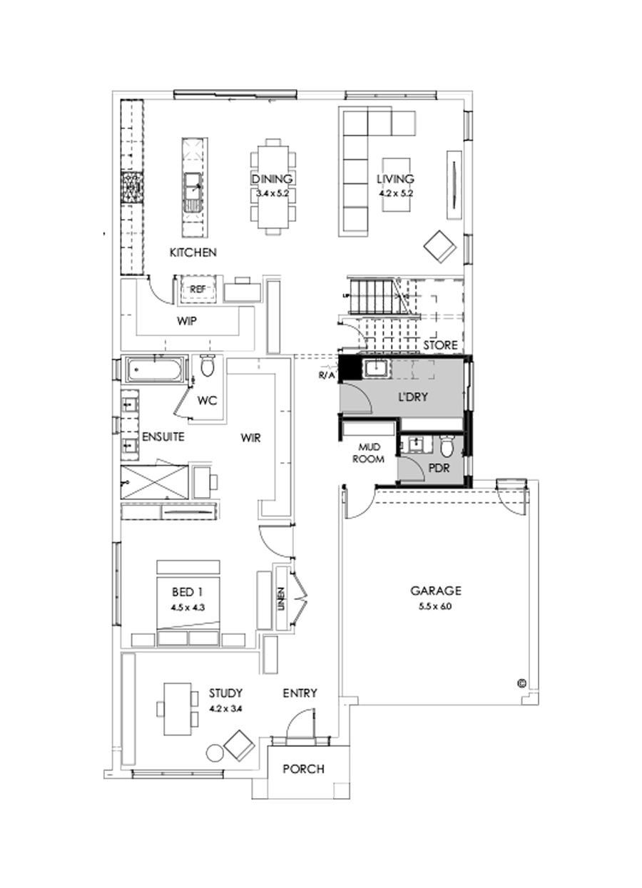 40 Ground Floor Floorplan (Grand laundry)