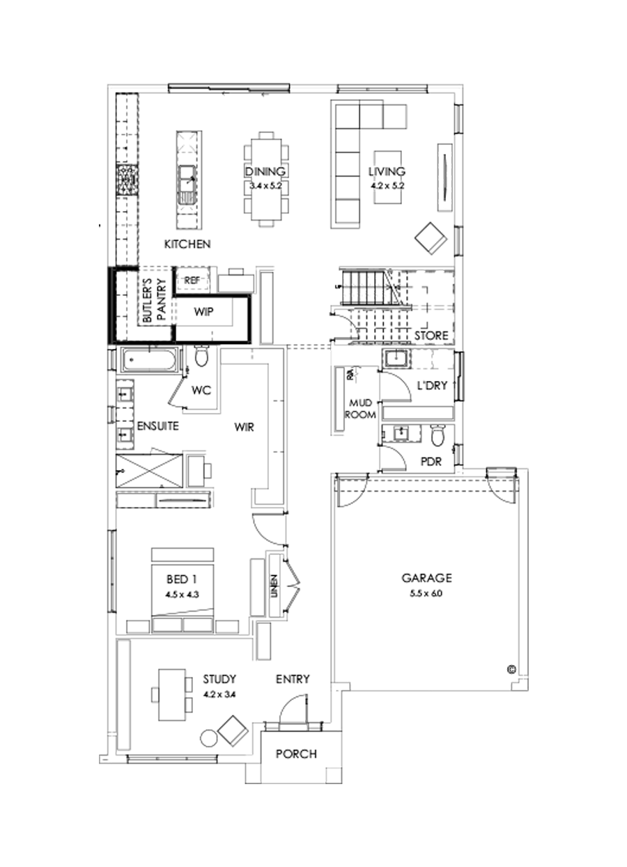 40 Ground Floor Floorplan (Butler's pantry - Included)