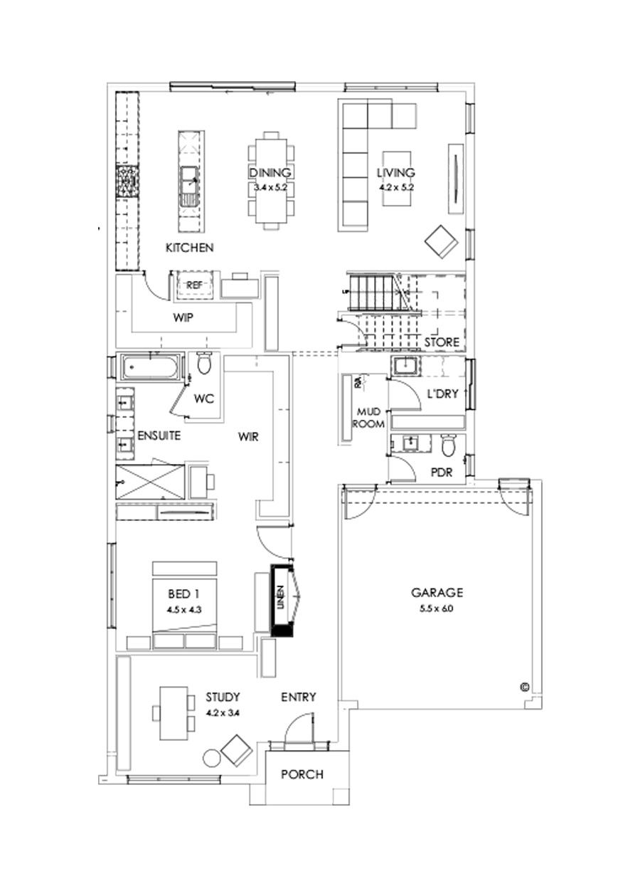 40 Ground Floor Floorplan (Bar)